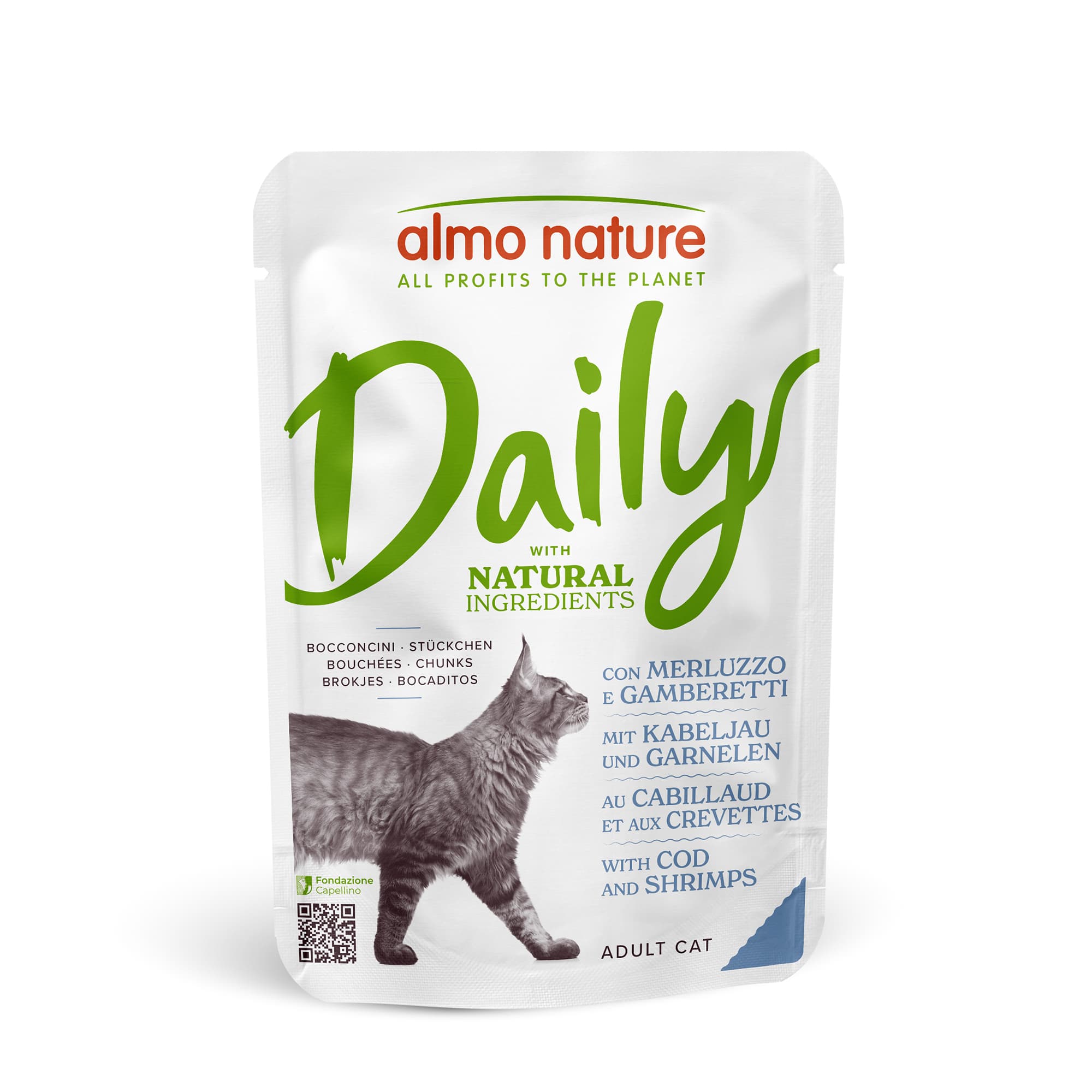 Almo Nature Nourriture humide pour chats 'Dailymenu' Morue et crevettes