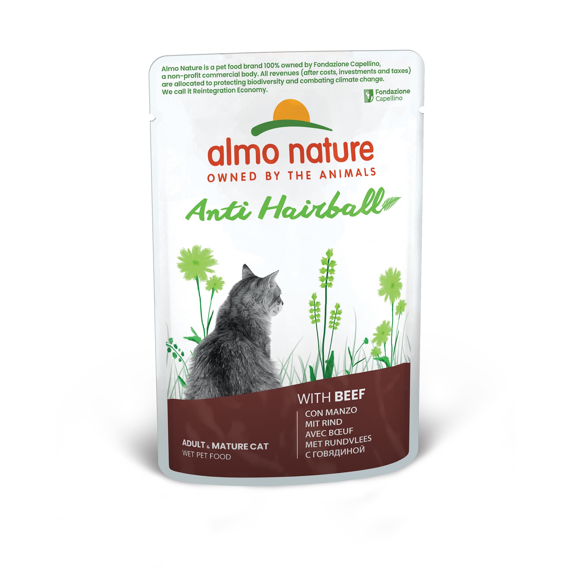 Almo Nature Nourriture humide pour chats 'Holistic' Anti Boules de poils Bœuf