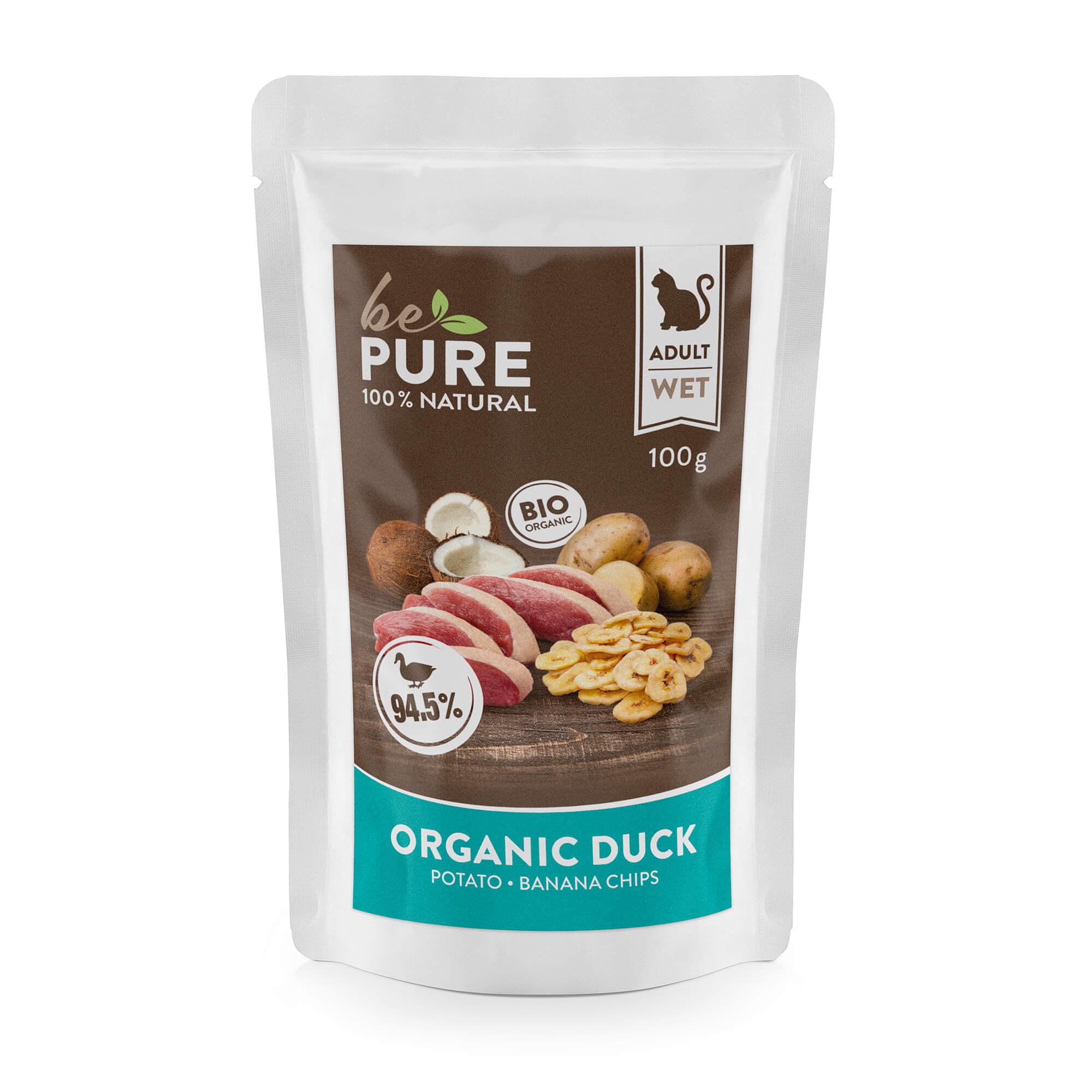 bePure Nourriture humide pour chat 'Adult Bio' Canard