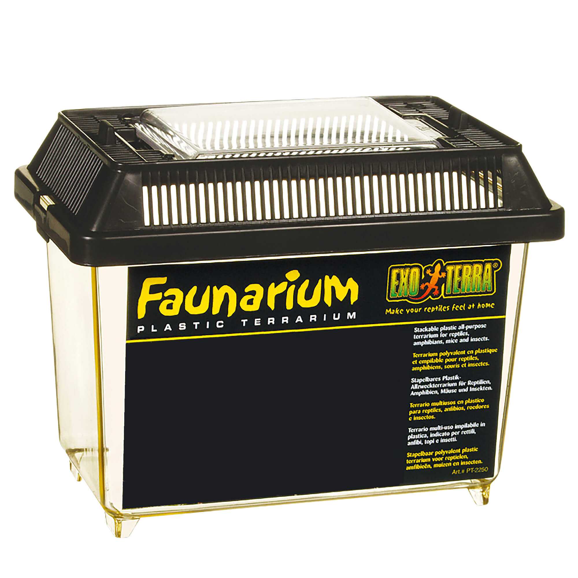 Terrarium Exo Terra 'Faunarium' avec couvercle et trappe d’alimentation