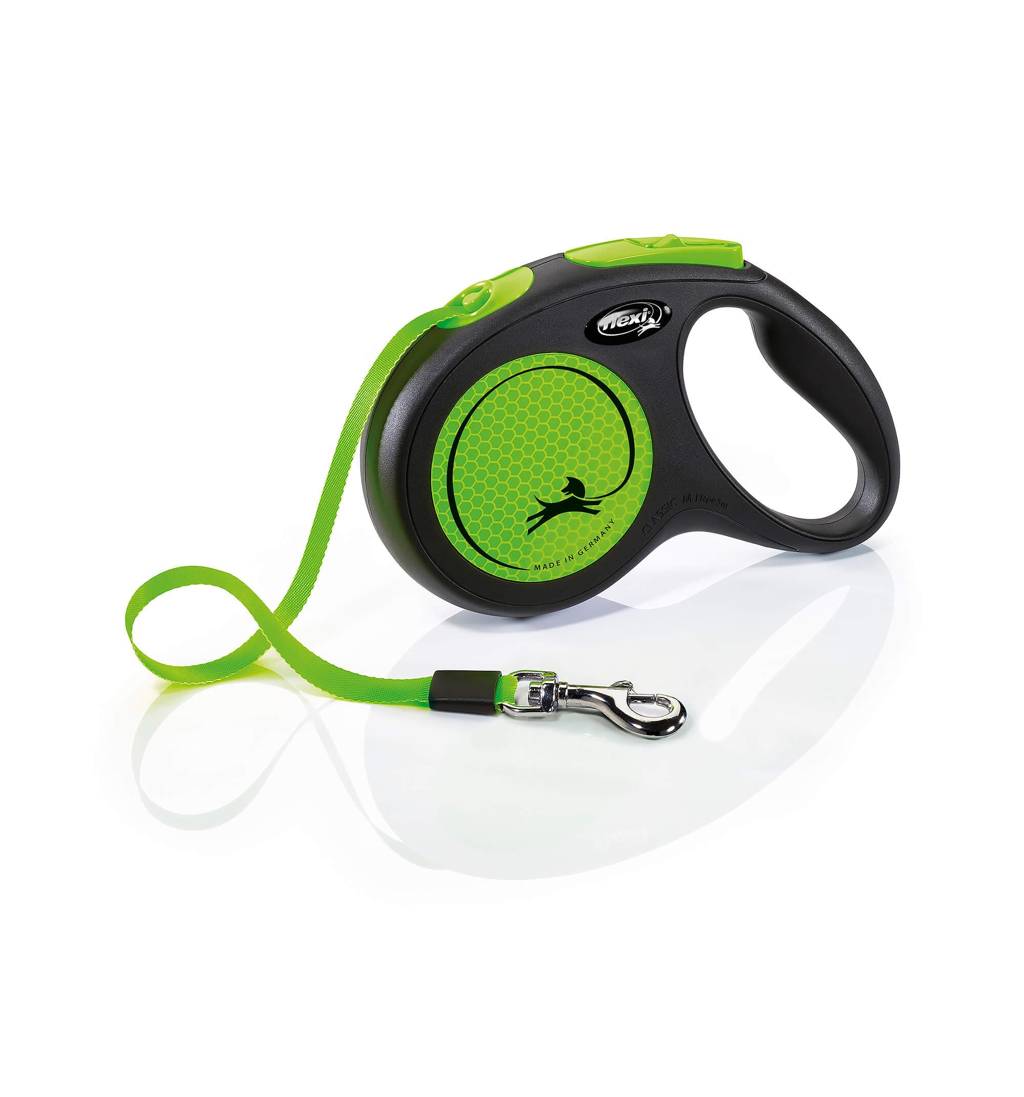 flexi Chien Laisse Rétractable 'New Neon Belt' M vert fluo