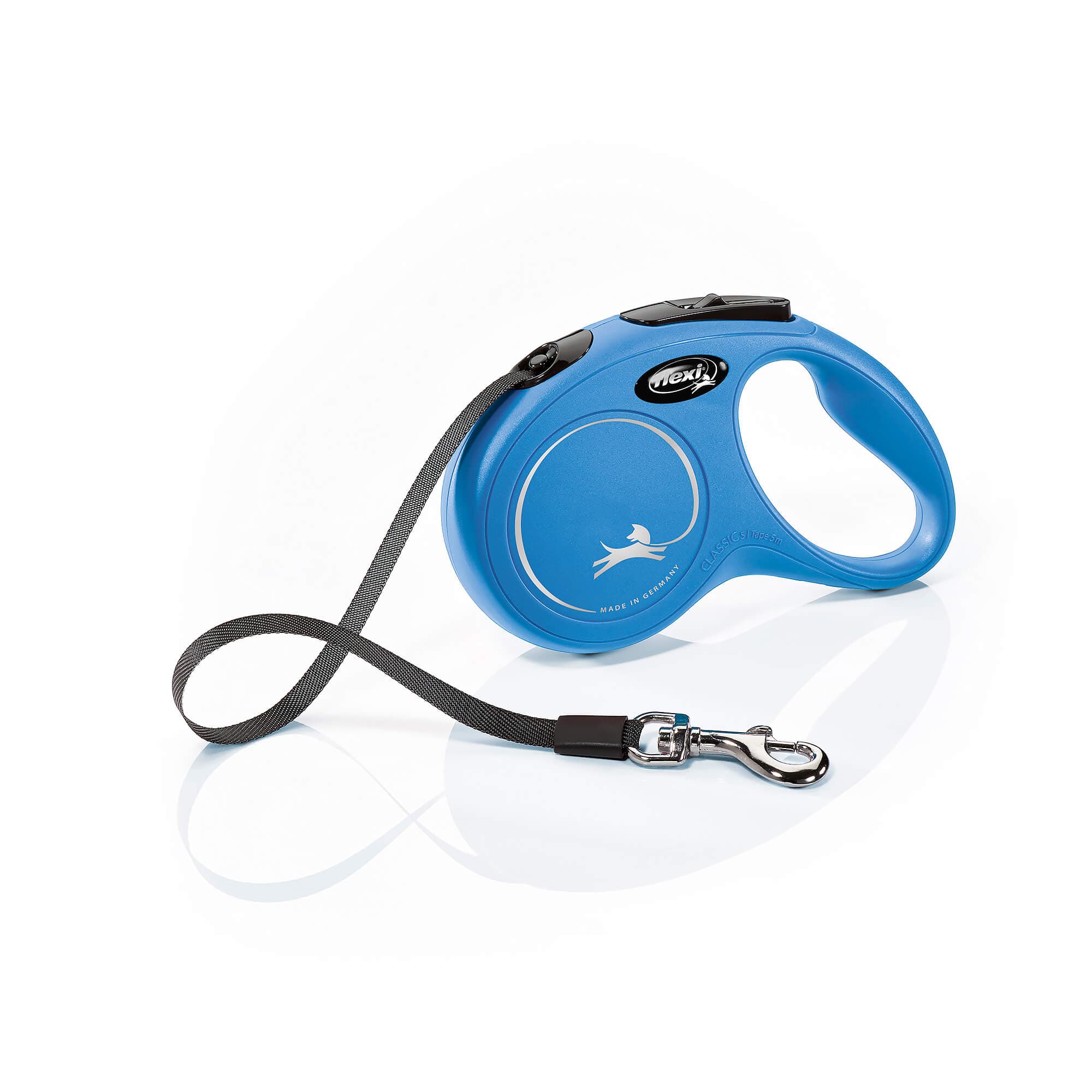 flexi Chien Enrouleur Laisse 'New Classic' bleu, M