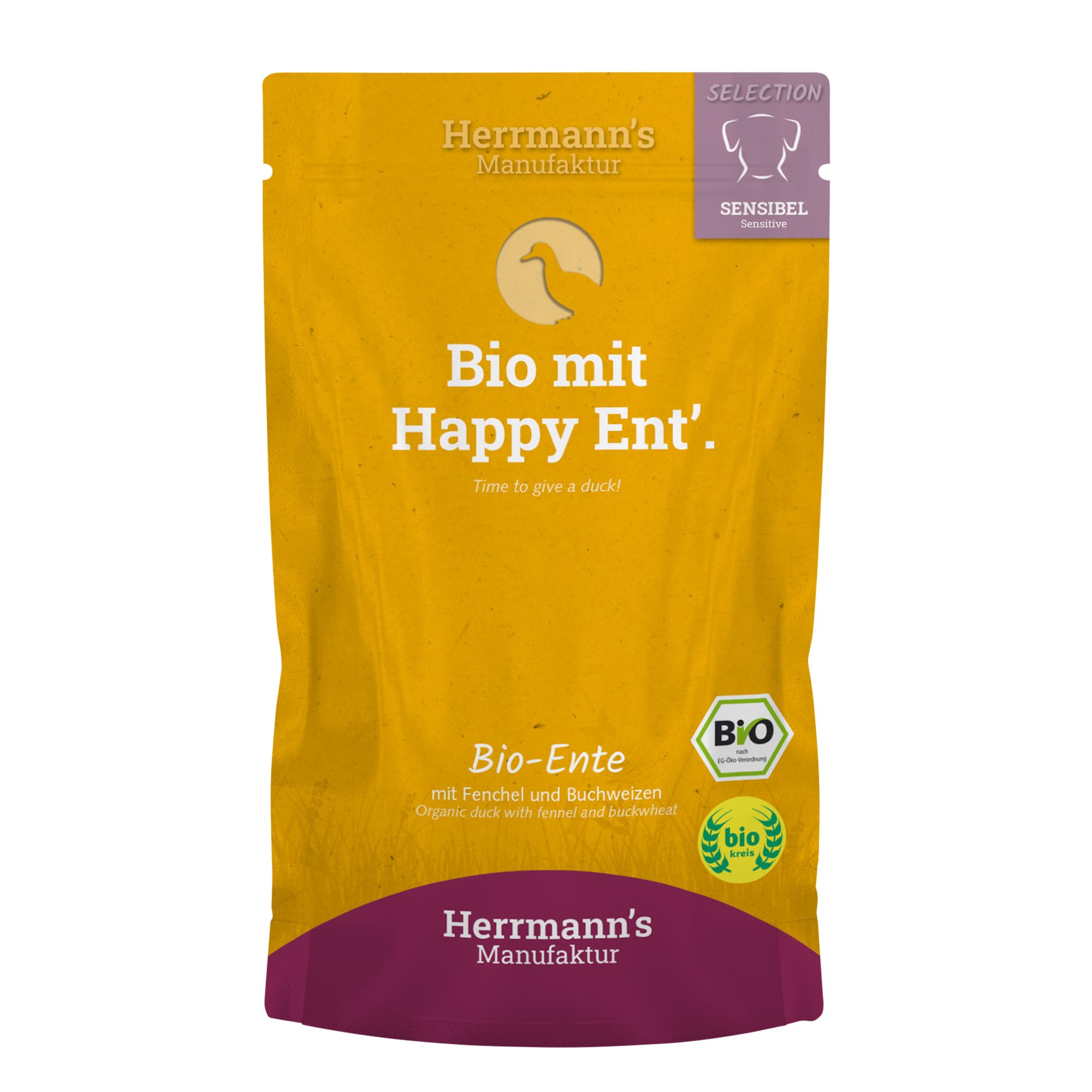 Nourriture humide pour chien Herrmann’s 'Organic Duck Sensible'