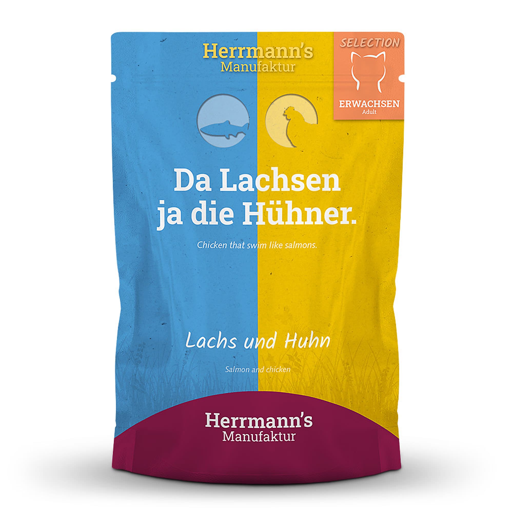 Herrmann’s Cat Nourriture humide au saumon et poulet biologique