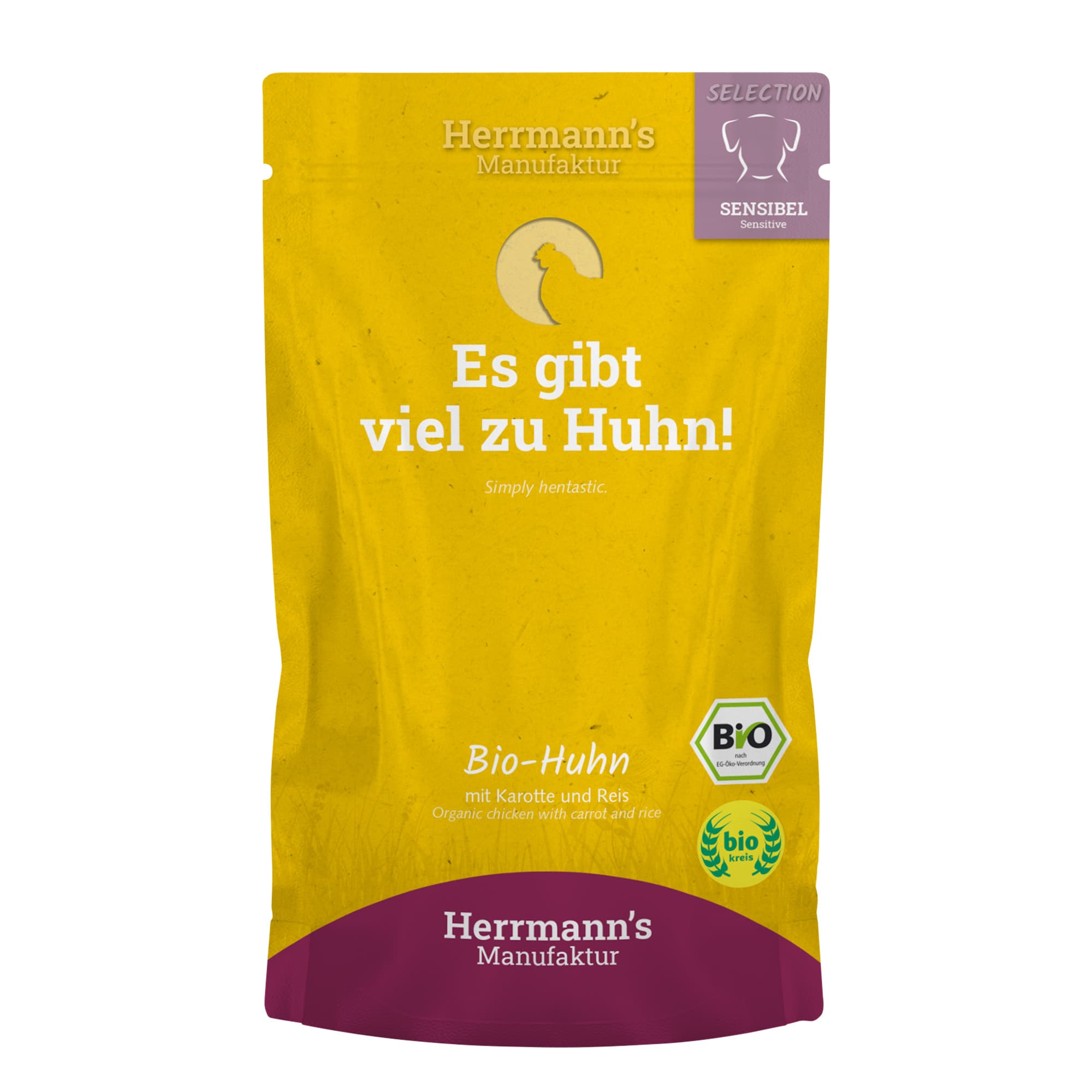Herrmann's aliment humide pour chien 'Bio poulet' carotte/Reis