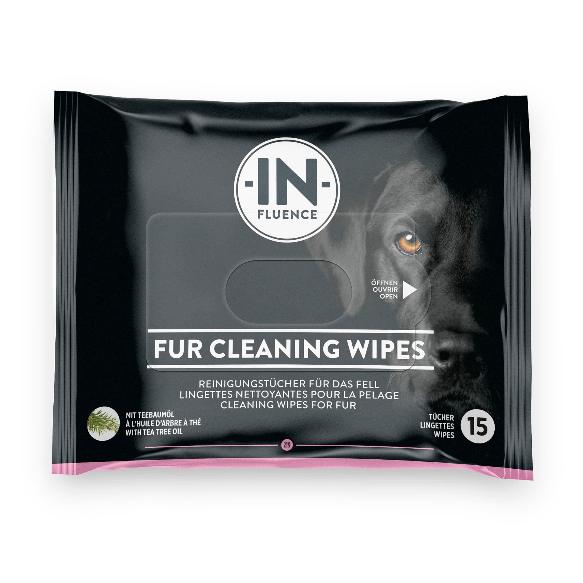 In-Fluence Hygiène pour chiens 'Lingettes nettoyantes' Huile d’arbre à thé
