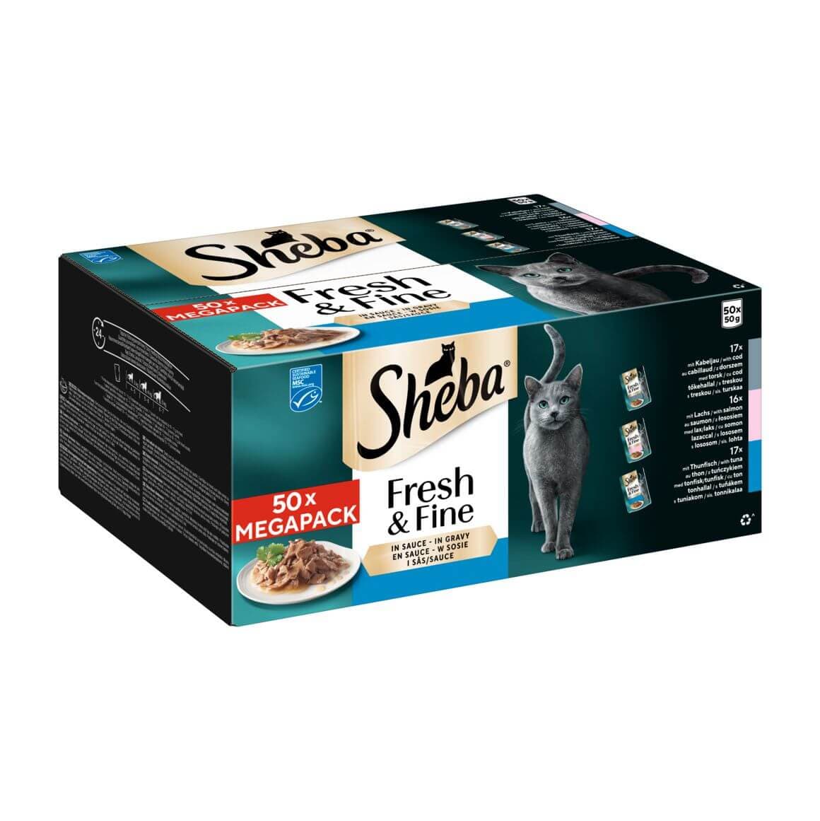 Variété de la nourriture humide Sheba Cat Poisson Délice