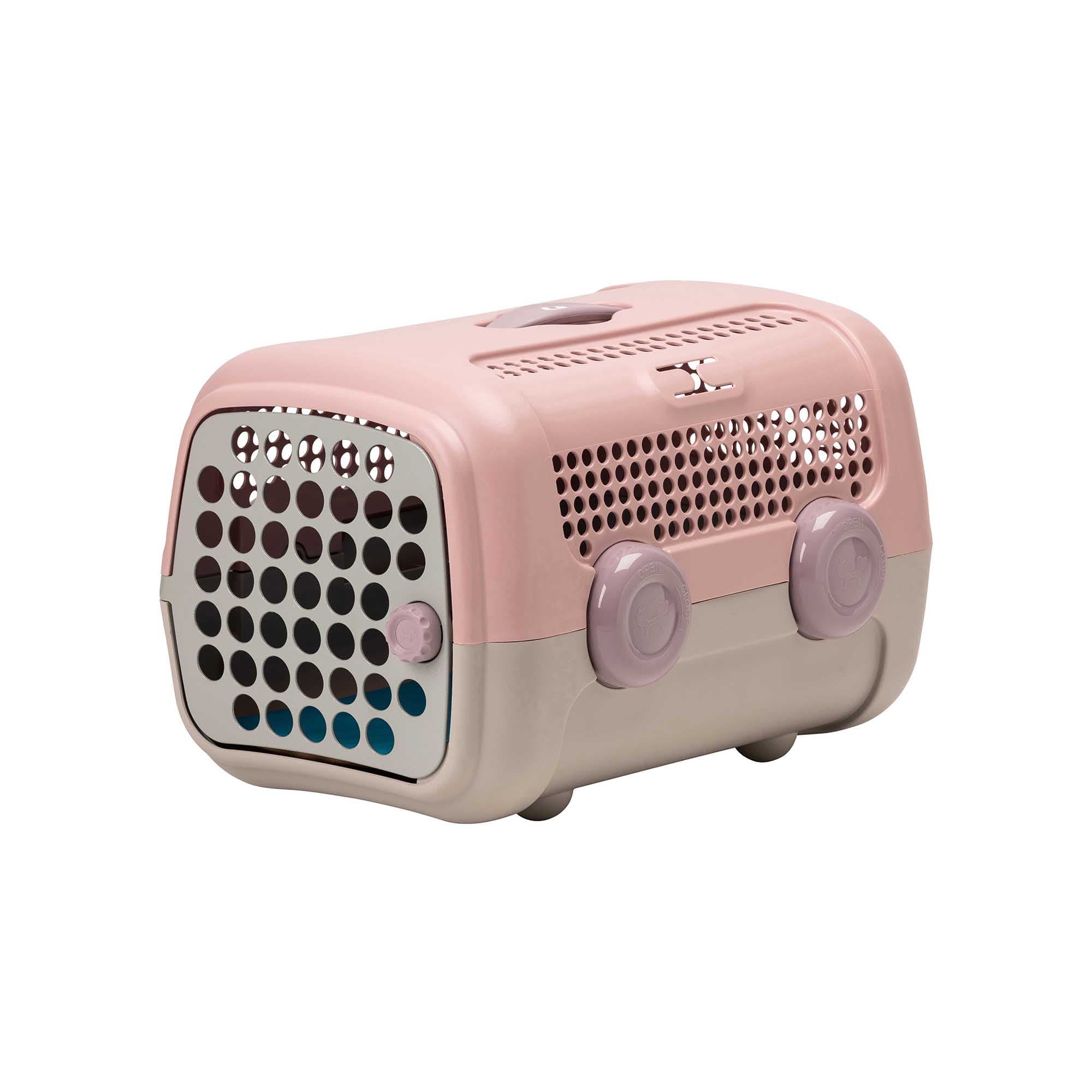 United Pets Boîte de transport pour chiens 'A.U.T.O.' rose/gris